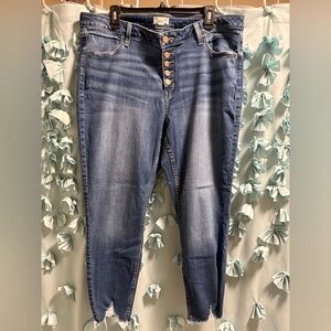 Maurices Women's Dark Blue Skinny Button-Fly Jeans